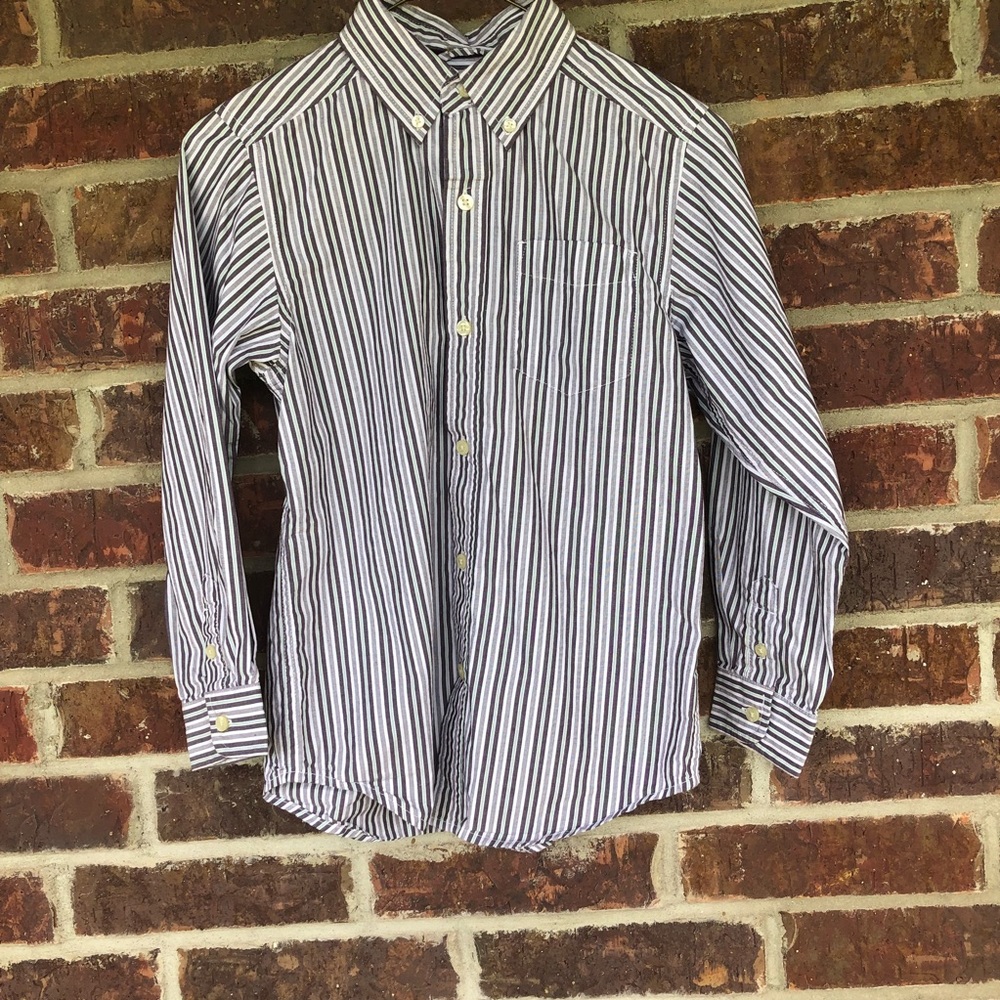 Boy's The Children’s Place TCP Striped Button Down Shirt Size Medium